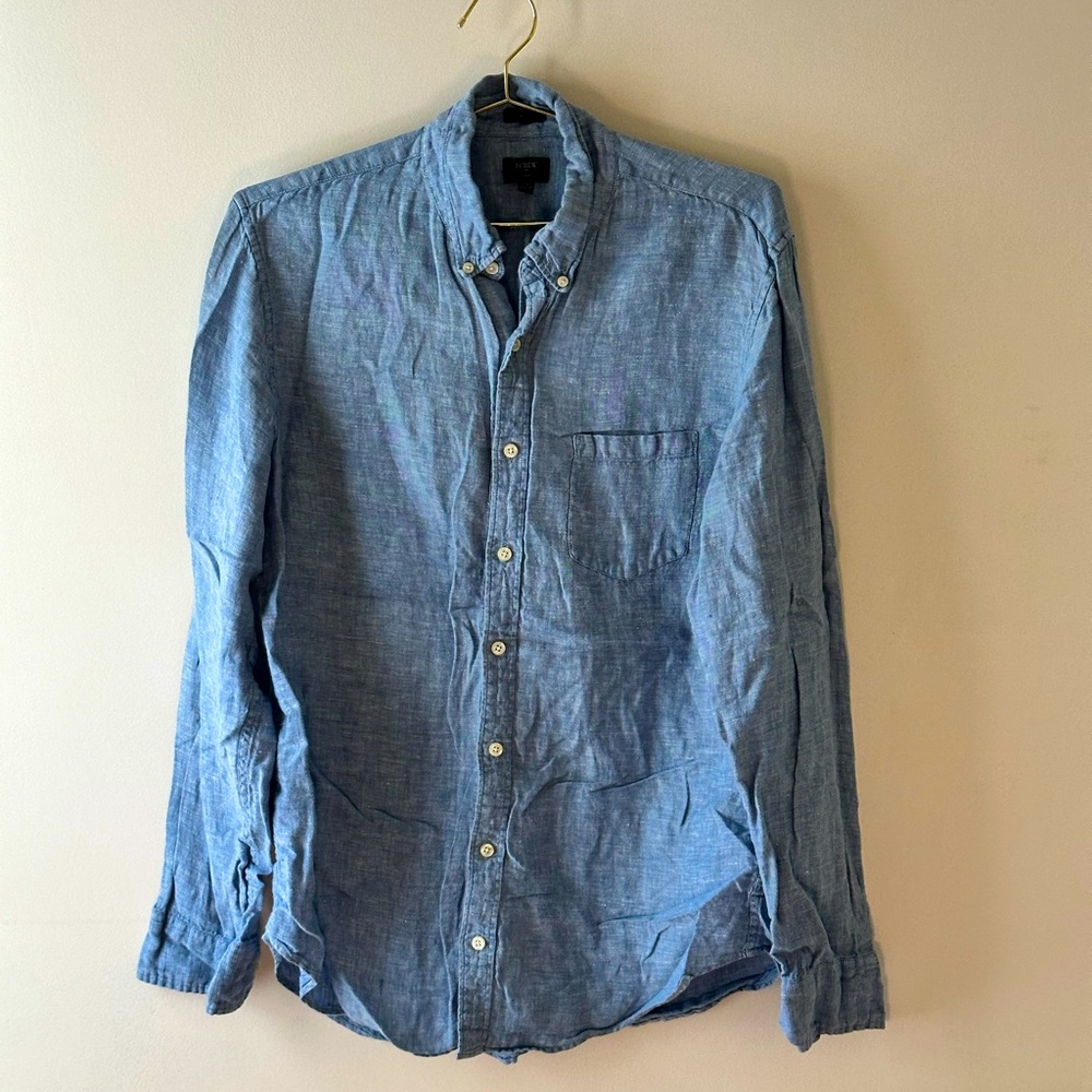 J Crew Bard Mcnutt Linen Shirt in Slim Large